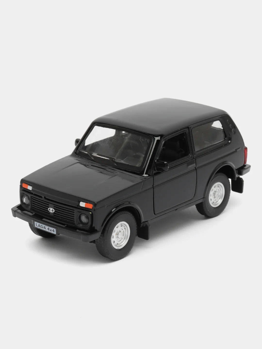 Черный машина LADA НИВА 4x4 12 см, Технопарк, открываются двери и багажник, металлическая модель