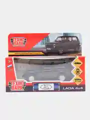 Черный машина LADA НИВА 4x4 12 см, Технопарк, открываются двери и багажник, металлическая модель