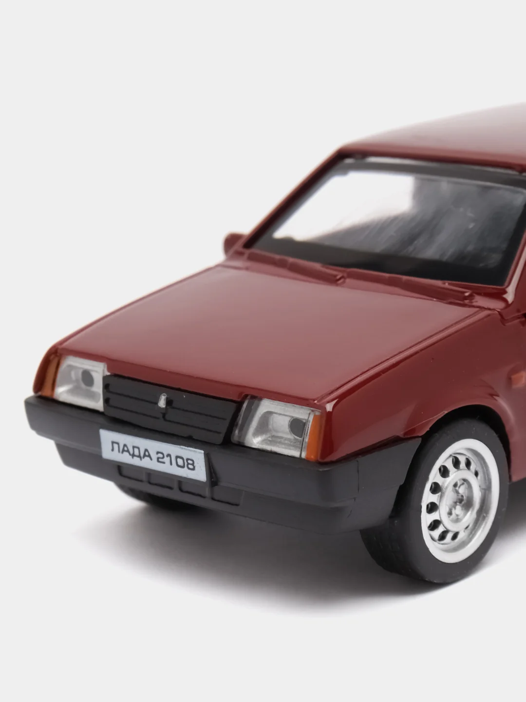 Вишнёвый машина LADA-2108 Спутник 12 см Технопарк, металлическая, открываются двери и багажник