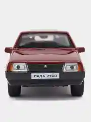 Вишнёвый машина LADA-2108 Спутник 12 см Технопарк, металлическая, открываются двери и багажник