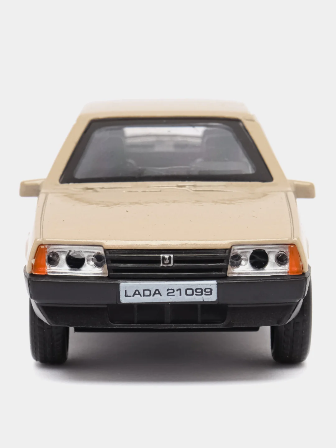 Бежевый машина LADA-21099, 12 см, Технопарк, металлическая, открываются передние двери и багажник