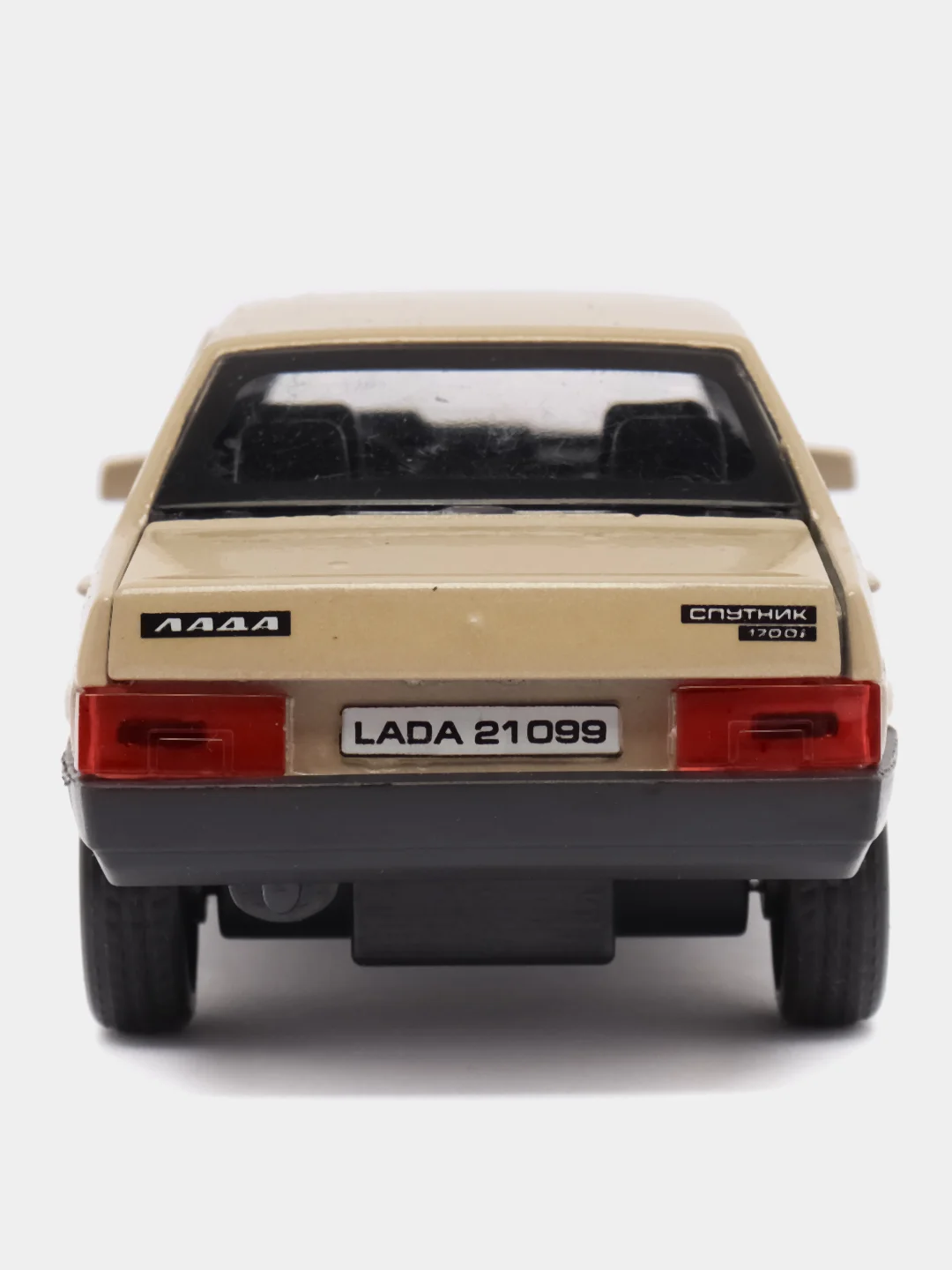 Бежевый машина LADA-21099, 12 см, Технопарк, металлическая, открываются передние двери и багажник