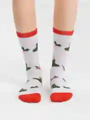 Алый носки Новогодние,  женские теплые утолщенные