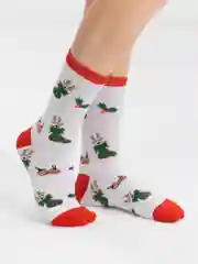 Алый носки Новогодние,  женские теплые утолщенные