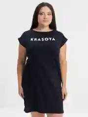 Платье рельефное "Красота" КП1327П3 темно-синий, белый принт, KLERY