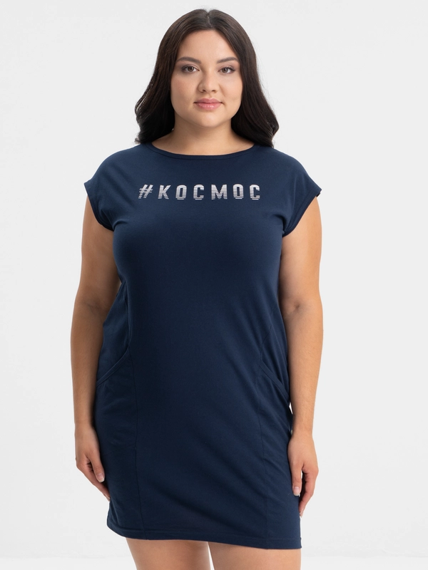 Платье рельефное "Космос" КП1327П1 темно-синее, Klery