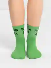 Зеленый носки женские, с надписями