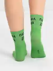 Зеленый носки женские, с надписями