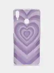 Лавандовый силиконовый чехол на Honor 8X / Хонор 8Х прозрачный, с рисунком, защита камеры