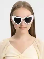 Белый солнцезащитные очки "Сердечки"