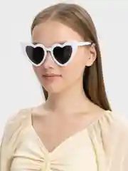 Белый солнцезащитные очки "Сердечки"
