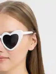 Белый солнцезащитные очки "Сердечки"