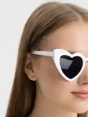 Белый солнцезащитные очки "Сердечки"