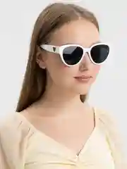 Белый солнцезащитные очки с сердцем