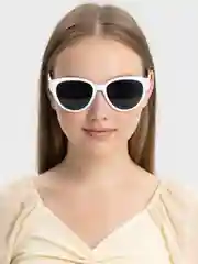 Белый солнцезащитные очки с сердцем