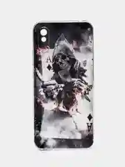 Песочный хаки силиконовый чехол на Xiaomi Redmi 9A / Сяоми Редми 9А прозрачный с рисунком, защита камеры