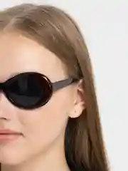 Шоколадный женские очки, солнцезащитные, круглые