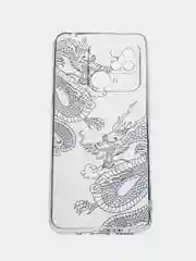 Пудровый чехол на Xiaomi Redmi 10C / Сяоми Редми 10С прозрачный, с рисунком, защита камеры