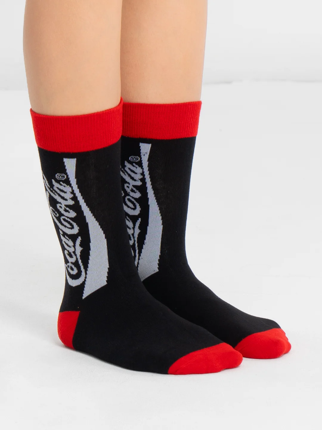 Черный носки женские Cola Socks, с принтом