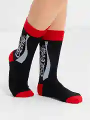 Черный носки женские Cola Socks, с принтом