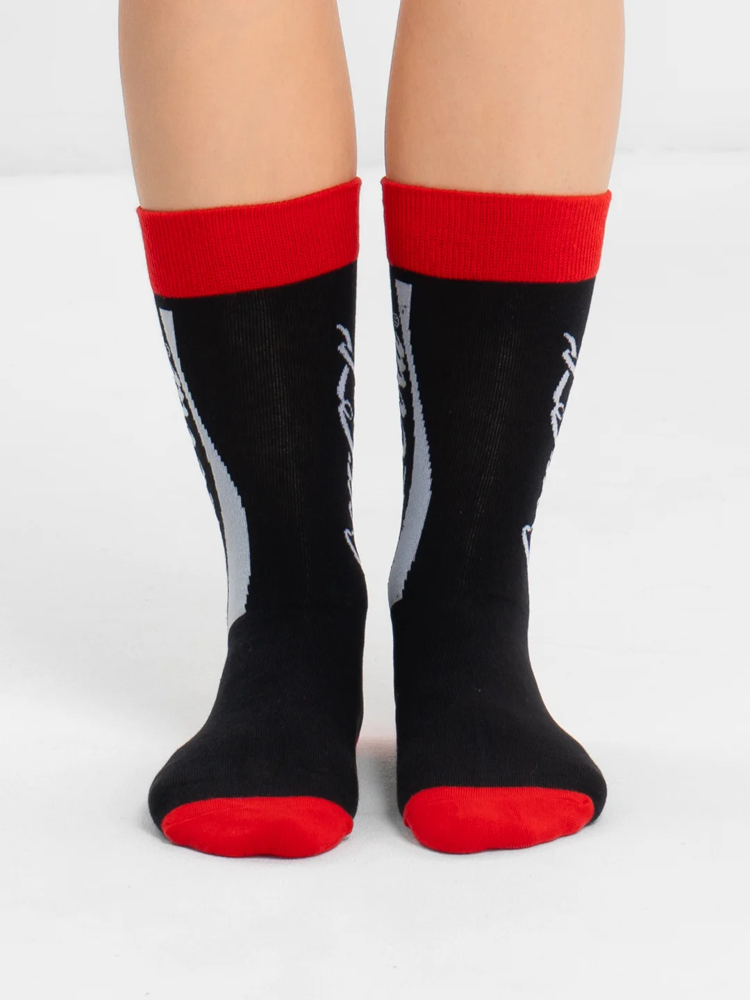 Черный носки женские Cola Socks, с принтом