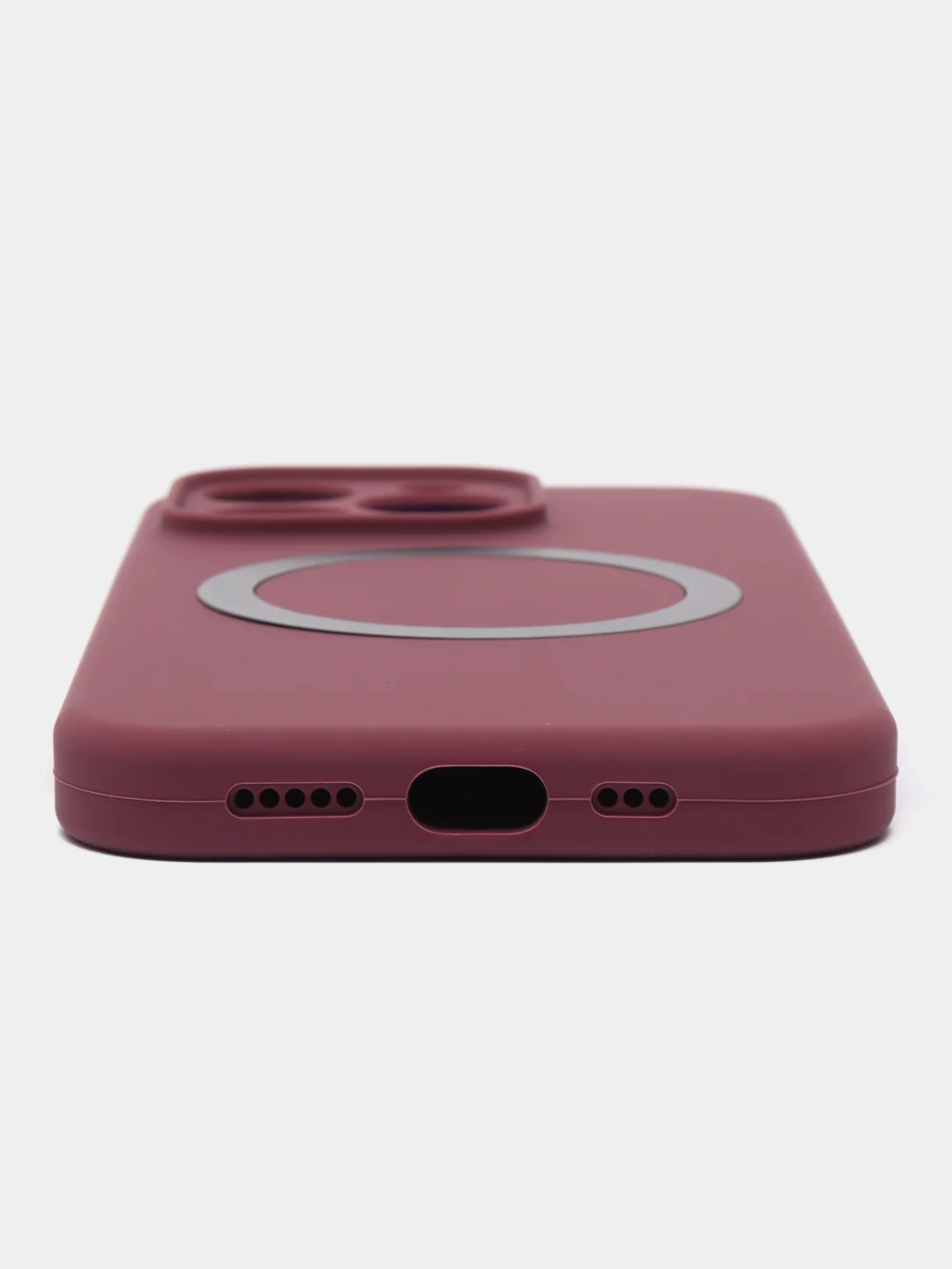 Бордовый чехол Silicone Case для iPhone 11/12/13/14/Pro/Max/Plus/Mini, с функцией MagSafe (Магсейф)