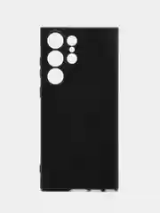 Черный чехол для Samsung Galaxy S23 Ultra (Самсунг Галакси С23 Ультра), силиконовый, черный