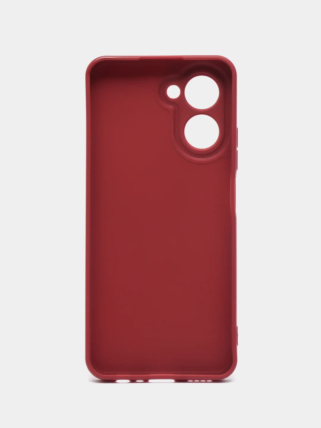 Бордовый чехол силиконовый на Realme C 33 (Реалми С 33) матовый с дополнительной защитой камеры