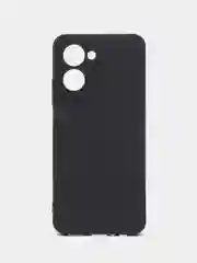 Черный чехол силиконовый на Realme C 33 (Реалми С 33) матовый с дополнительной защитой камеры
