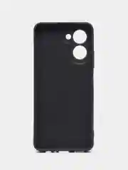 Черный чехол силиконовый на Realme C 33 (Реалми С 33) матовый с дополнительной защитой камеры