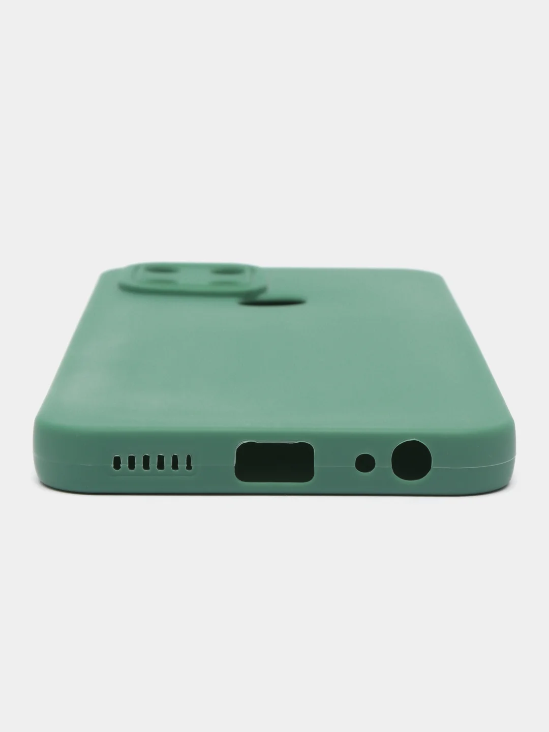 Зеленый силиконовый чехол на на Infinix Smart 6 (Инфиникс Смарт 6), матовый, с защитой камеры