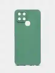Зеленый силиконовый чехол на на Infinix Smart 6 (Инфиникс Смарт 6), матовый, с защитой камеры