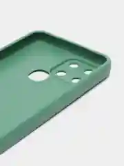Зеленый силиконовый чехол на на Infinix Smart 6 (Инфиникс Смарт 6), матовый, с защитой камеры