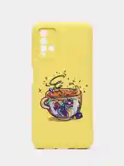 Желтый накладка для Xiaomi Redmi 9T, силиконовая, soft touch, с рисунком