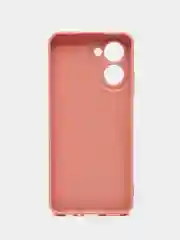 Пудровый чехол силиконовый на Realme C 33 (Реалми С 33) матовый с дополнительной защитой камеры