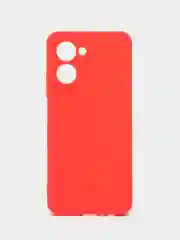 Красный чехол силиконовый на Realme C 33 (Реалми С 33) матовый с дополнительной защитой камеры