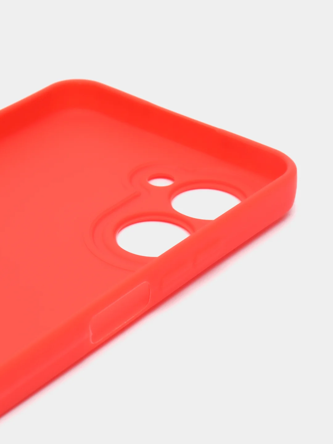 Красный чехол силиконовый на Realme C 33 (Реалми С 33) матовый с дополнительной защитой камеры
