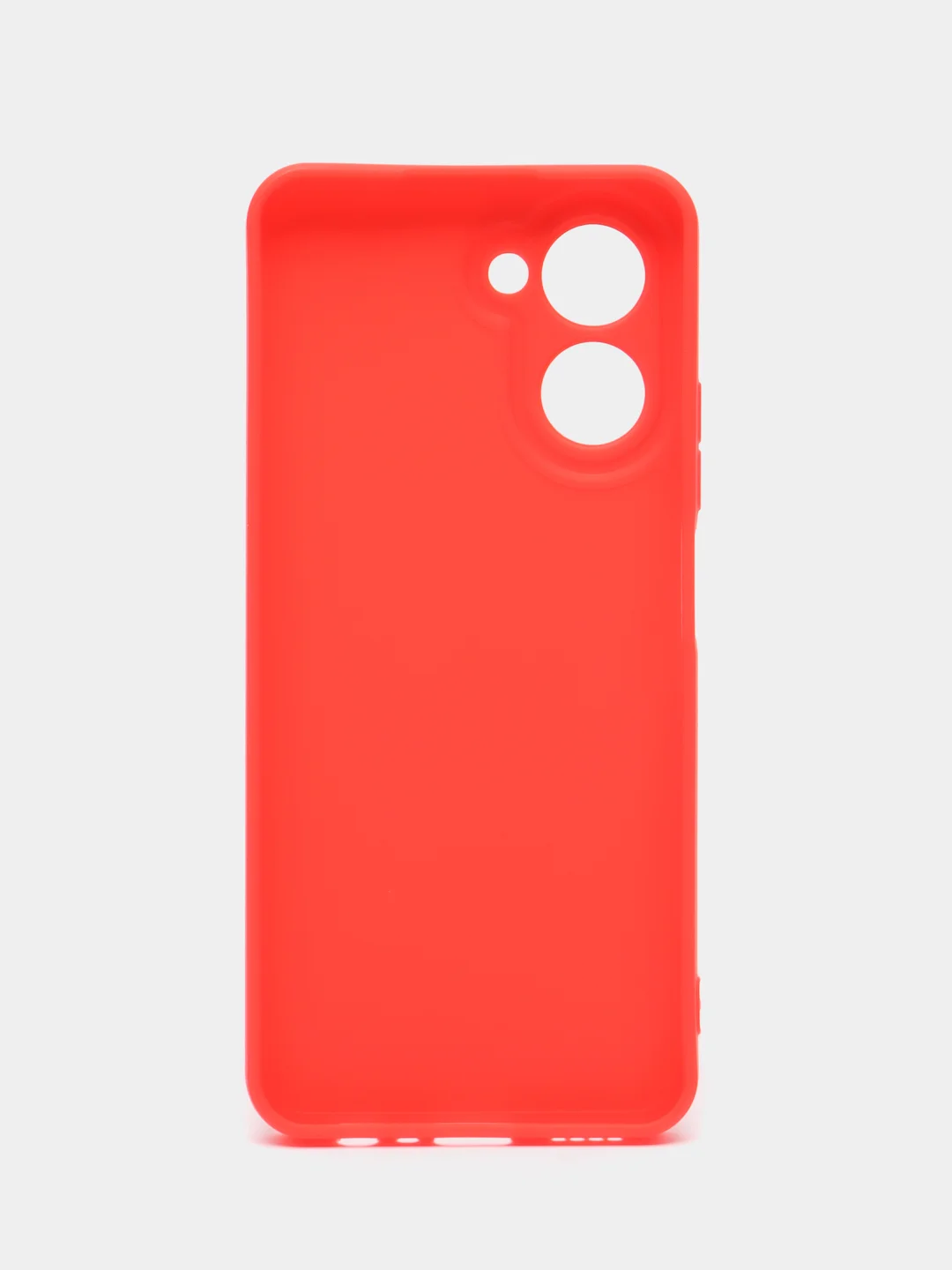 Красный чехол силиконовый на Realme C 33 (Реалми С 33) матовый с дополнительной защитой камеры