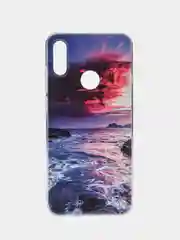 Фиолетовый силиконовый чехол на Honor 8A/8A Pro/Huawei Y6 2019/Y6s / Хонор 8А прозрачный, с рисунком