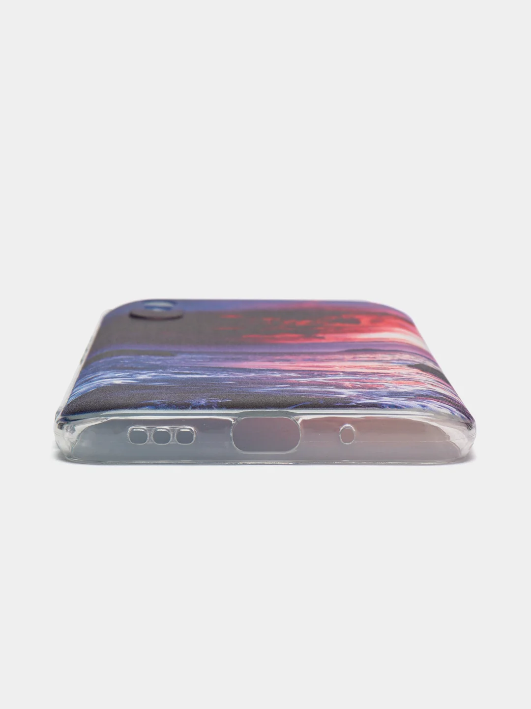 Фиолетовый силиконовый чехол на Xiaomi Redmi 9A / Сяоми Редми 9А прозрачный с рисунком, защита камеры