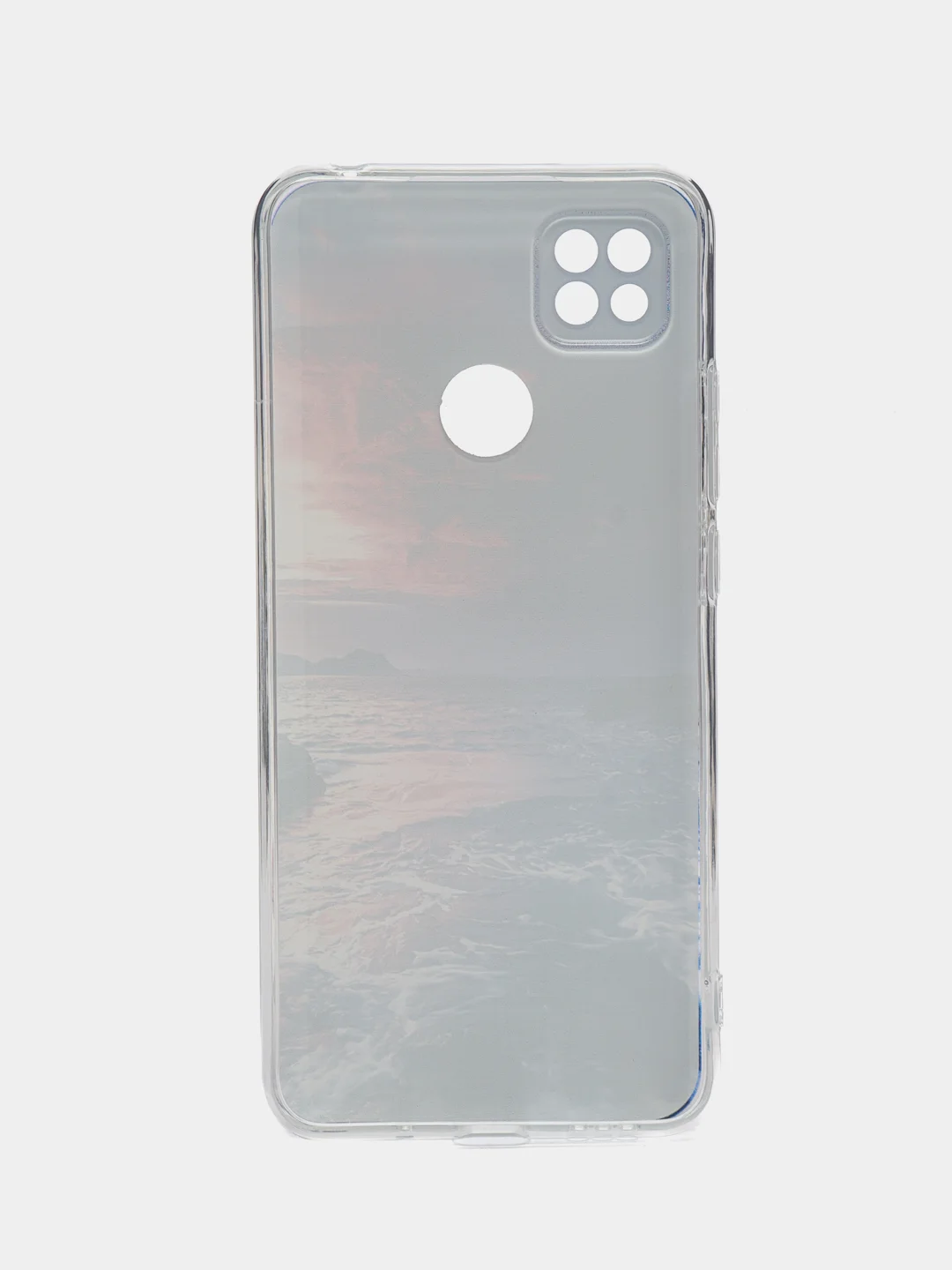 Фиолетовый силиконовый чехол на Xiaomi Redmi 9C / Сяоми Редми 9С прозрачный с рисунком, защита камеры