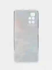 Фиолетовый силиконовый чехол на Xiaomi Redmi 10 / Сяоми Редми 10 прозрачный с рисунком, защита камеры