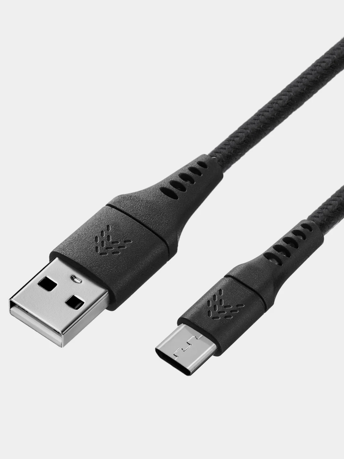Черный кабель USB-A - Micro-USB 1м, тканевая оплётка ROCKET Contact
