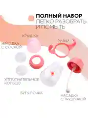 Детский поильник-непроливайка КАРТОФАН с силиконовой соской и трубочкой, с ручками