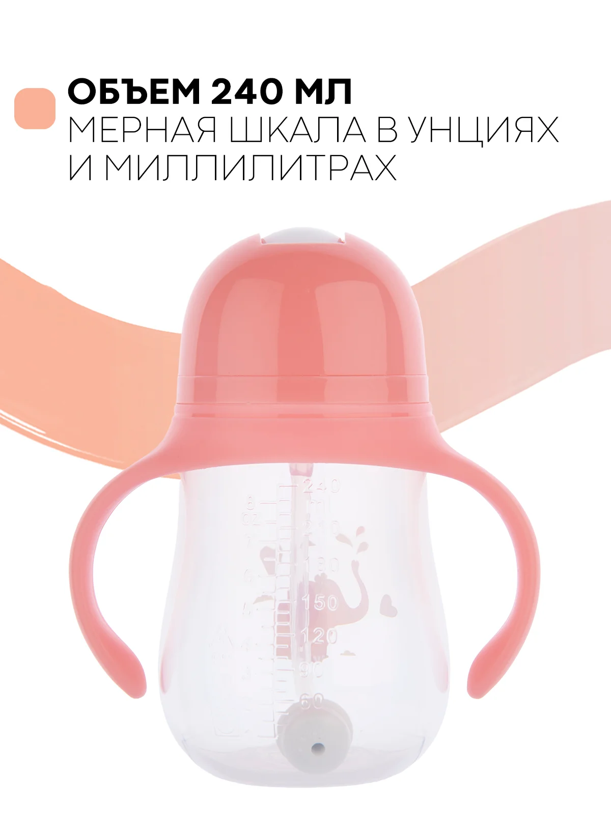 Детский поильник-непроливайка КАРТОФАН с силиконовой соской и трубочкой, с ручками
