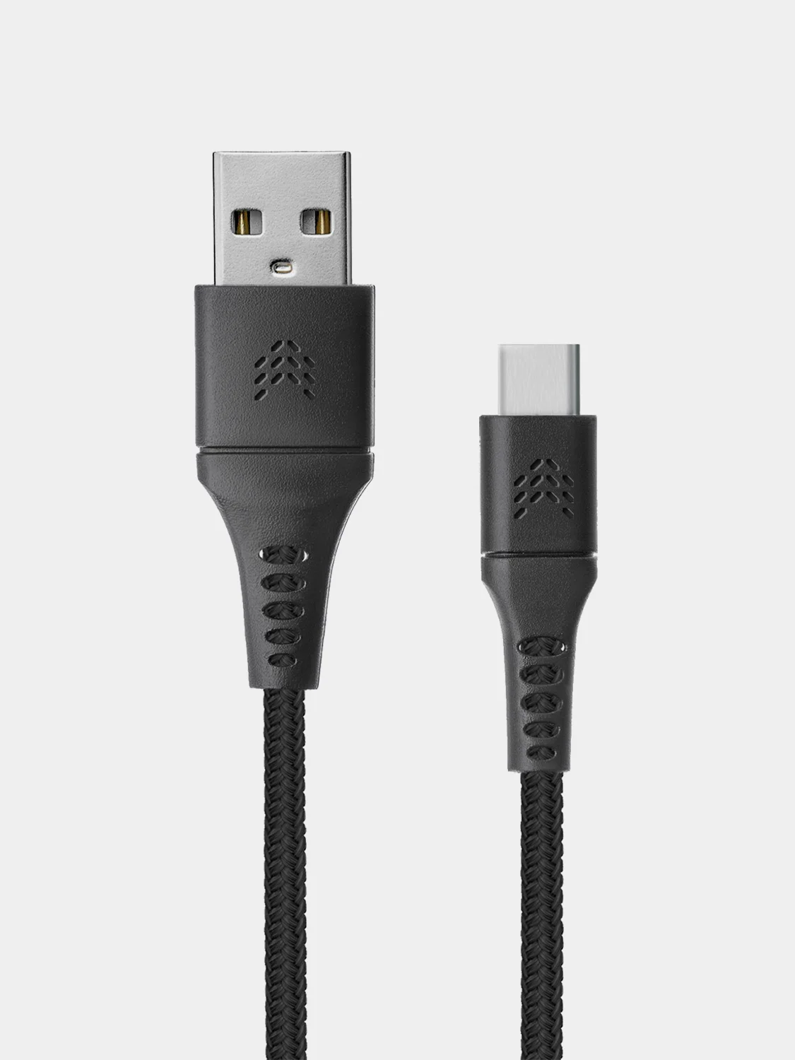 Черный кабель USB-A - USB-C 1м, тканевая оплётка ROCKET Contact