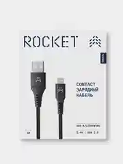 Разноцветный кабель USB-A - Lightning 1м, тканевая оплётка ROCKET Contact