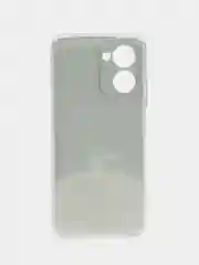 Серебряный силиконовый чехол на Realme C33 / Реалми С33 прозрачный, с рисунком, защита камеры