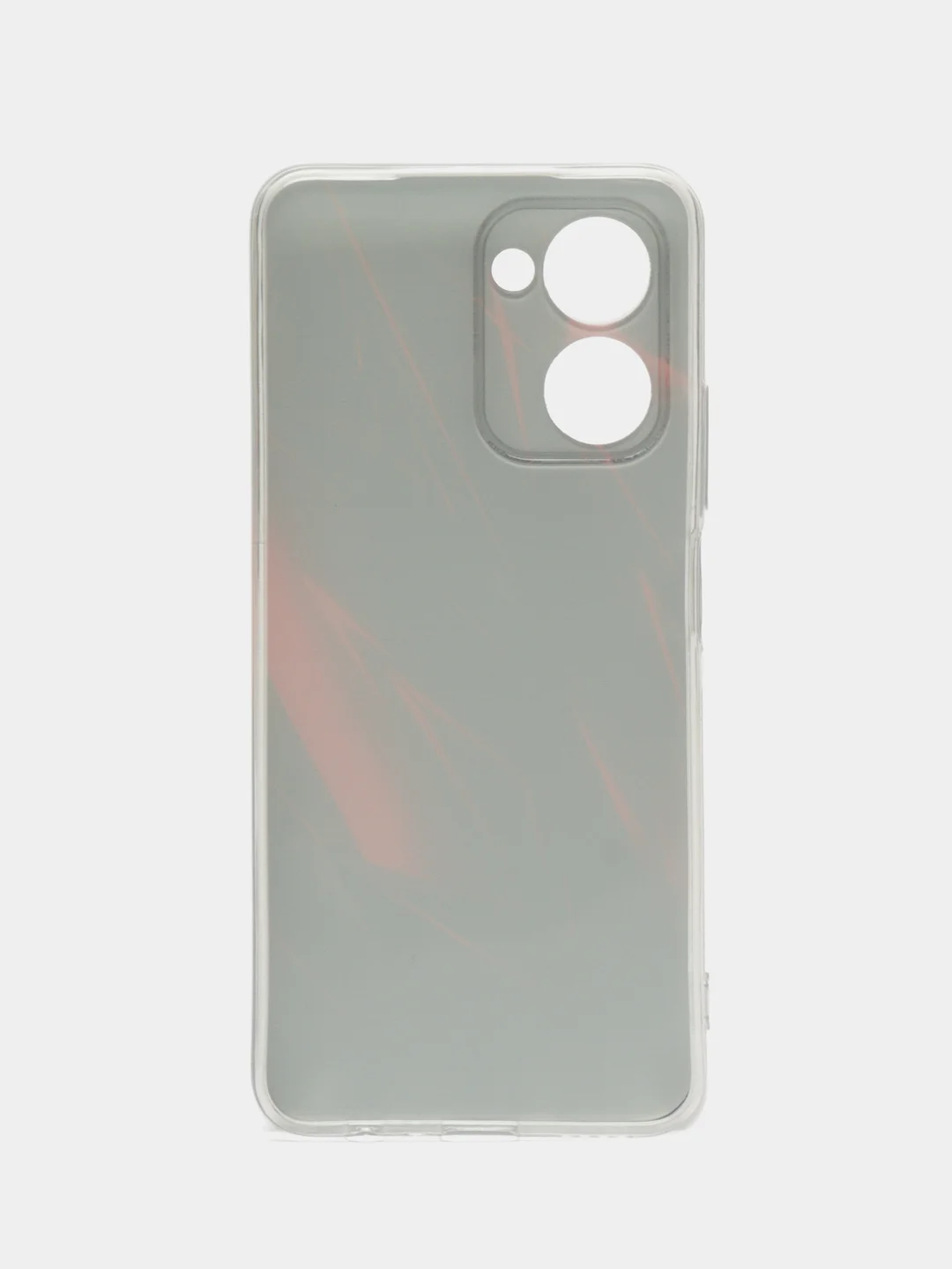 Красный силиконовый чехол на Realme C33 / Реалми С33 прозрачный, с рисунком, защита камеры