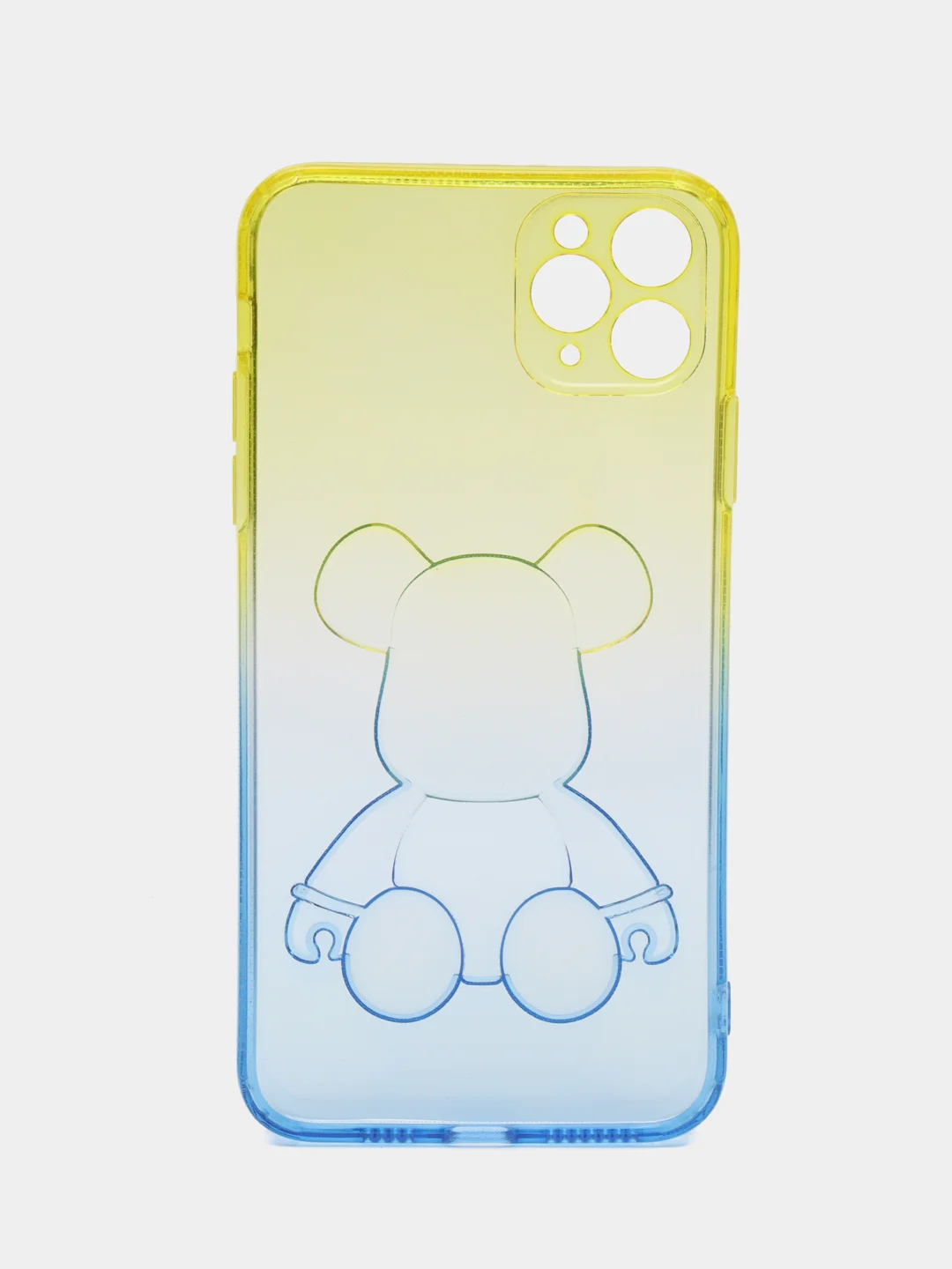 Лавандовый чехол на iPhone айфон 11 Pro Max, силиконовый чехол с принтом мишка KAWS
